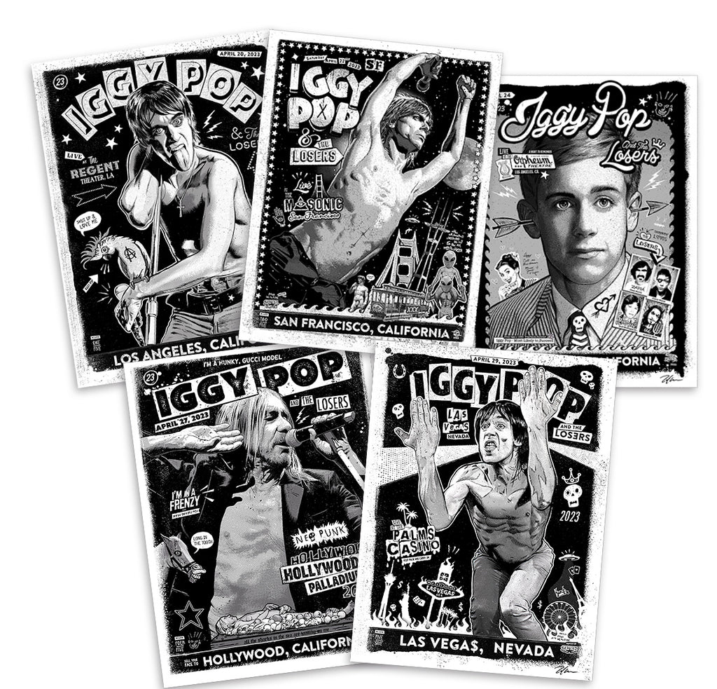 (Set of 5) Iggy Pop Tour Posters 2023