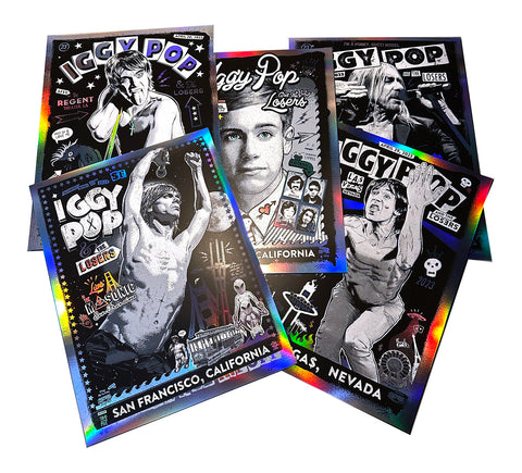 (Rainbow Foil Set of 5) Iggy Pop Tour Posters
